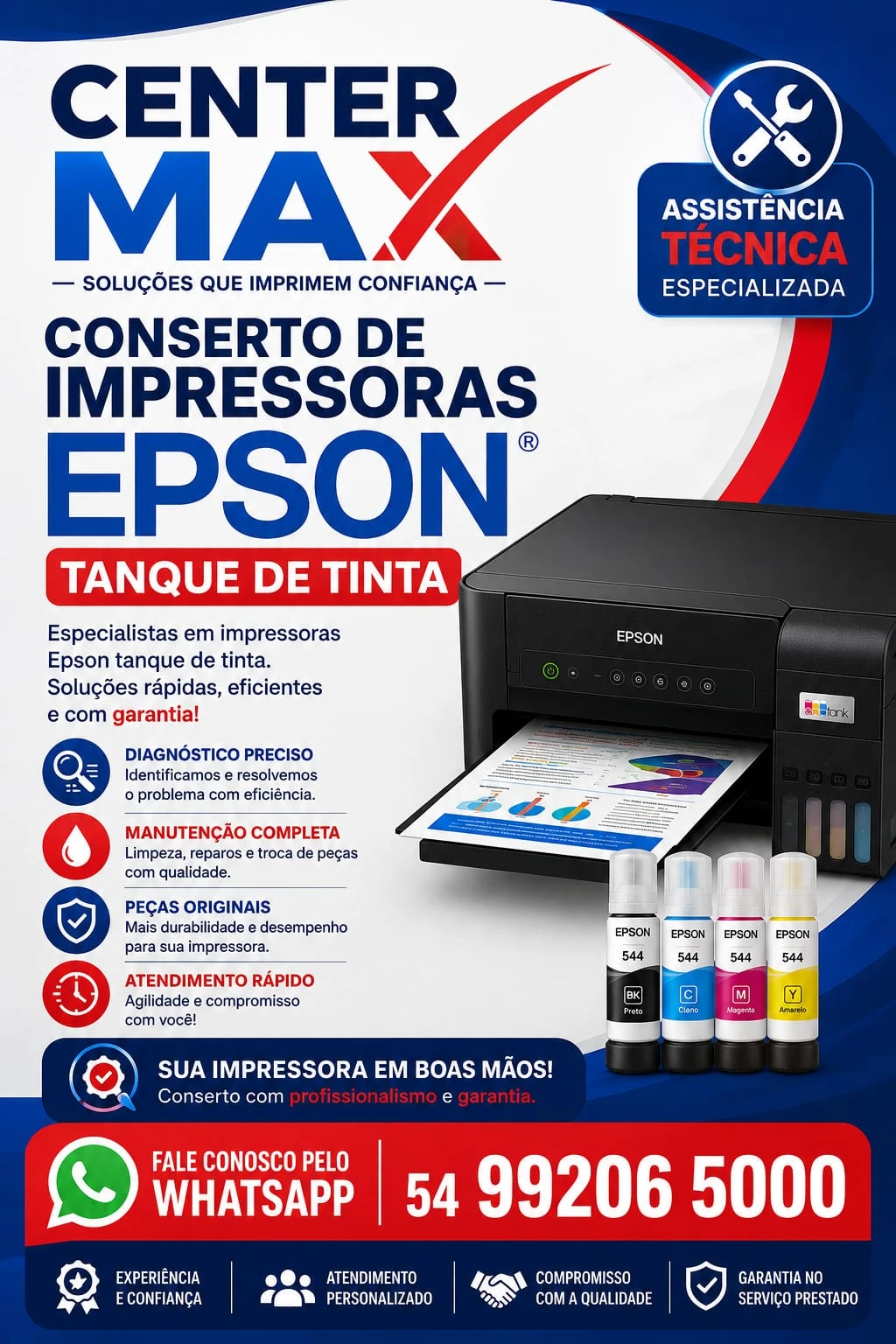 CONSERTO DE IMPRESSORAS TANQUE DE TINTA E LASER